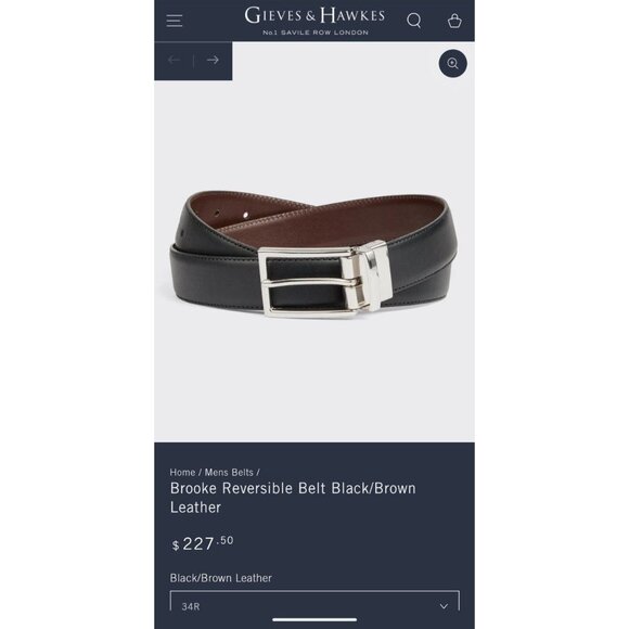 Gieves & Hawkes belt black Savile Row made in Italy RRP $227 - Picture 2 of 13